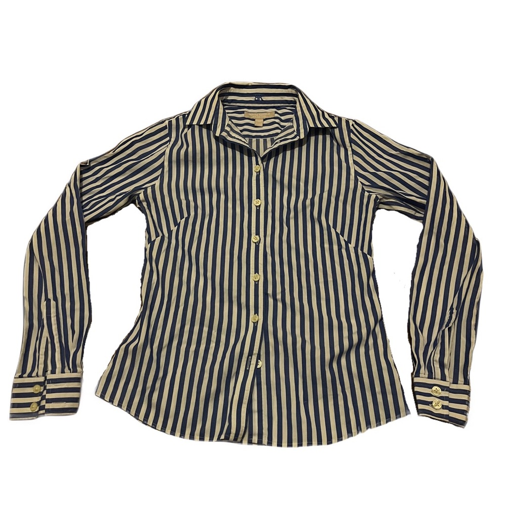 Banana Republic Navy and white Striped Shirt